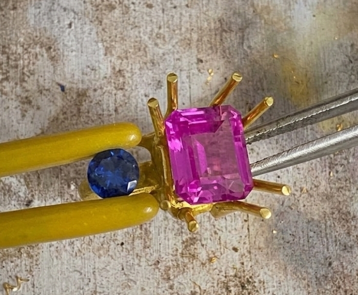 Custom Gold Piece With Pink Sapphire 